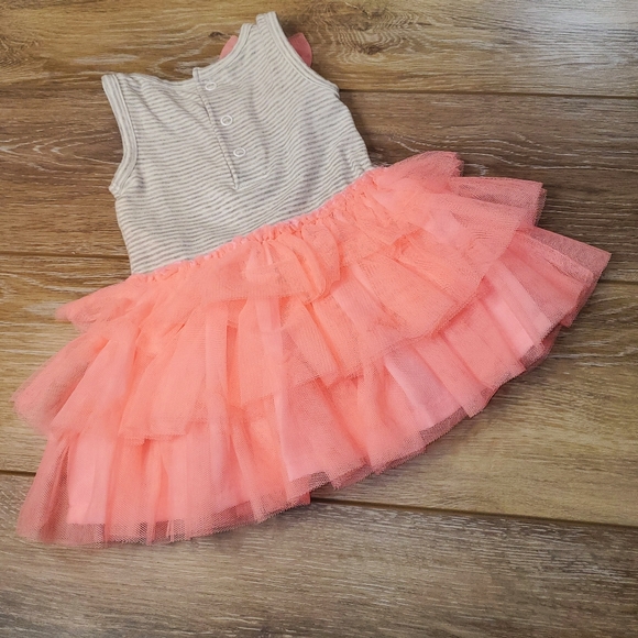 Newborn tank dress with ruffled, layered, tulle neon pink tutu..5-8lbs. - Picture 2 of 6